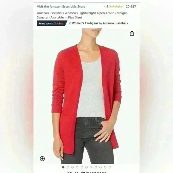 Red cardigan lightweight Amazon Essentials Size Large worn once.item# 2J - Picture 2 of 9